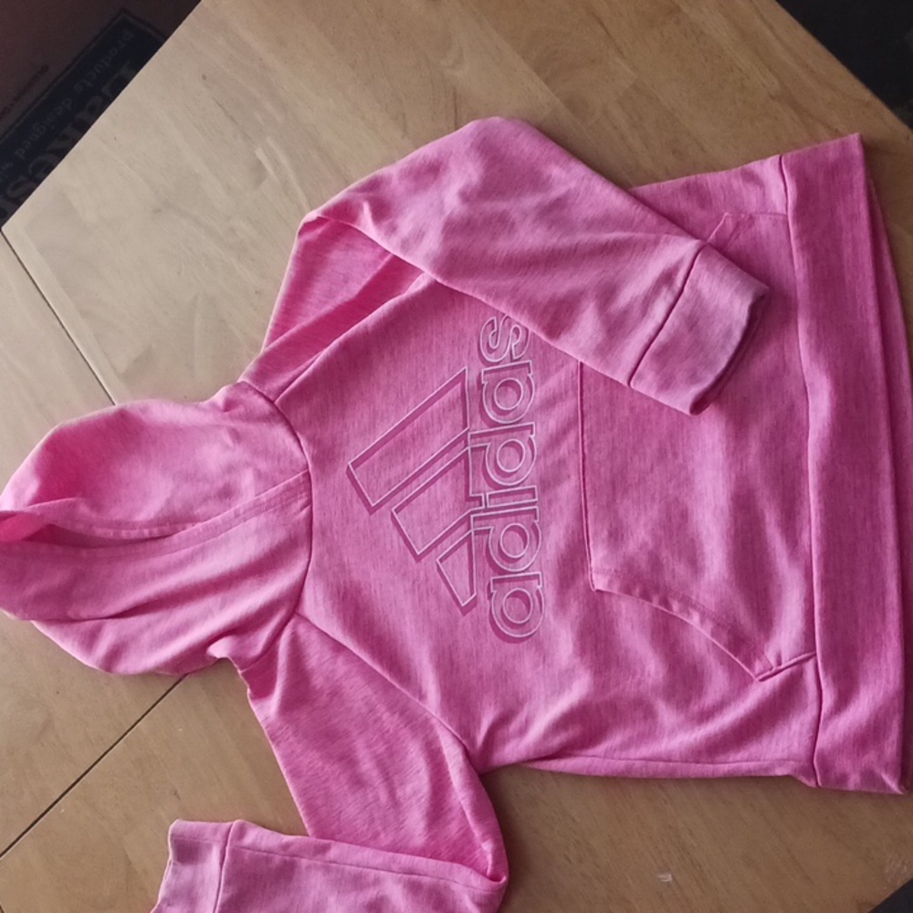 Girls Adidas dri fit hoodie.  Lightweight PINK. Youth (6/6x).